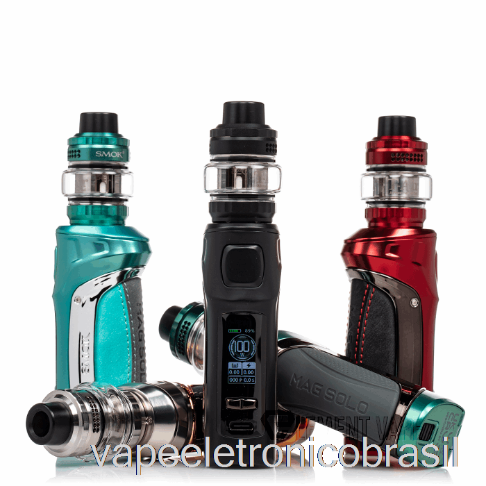 Vape Eletronico Smok Mag Solo 100w Starter Kit Cinza Emenda Couro